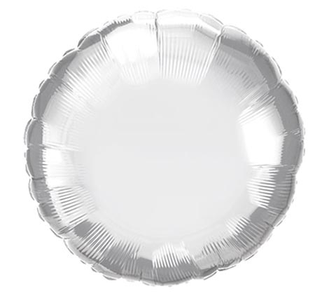 Silver Round Shape Mylar Balloon